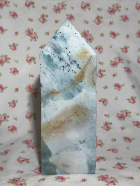 Pastel Pyrite & Sea Jasper Statement Tower