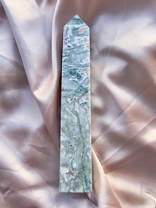 Pink Moss Agate Tower