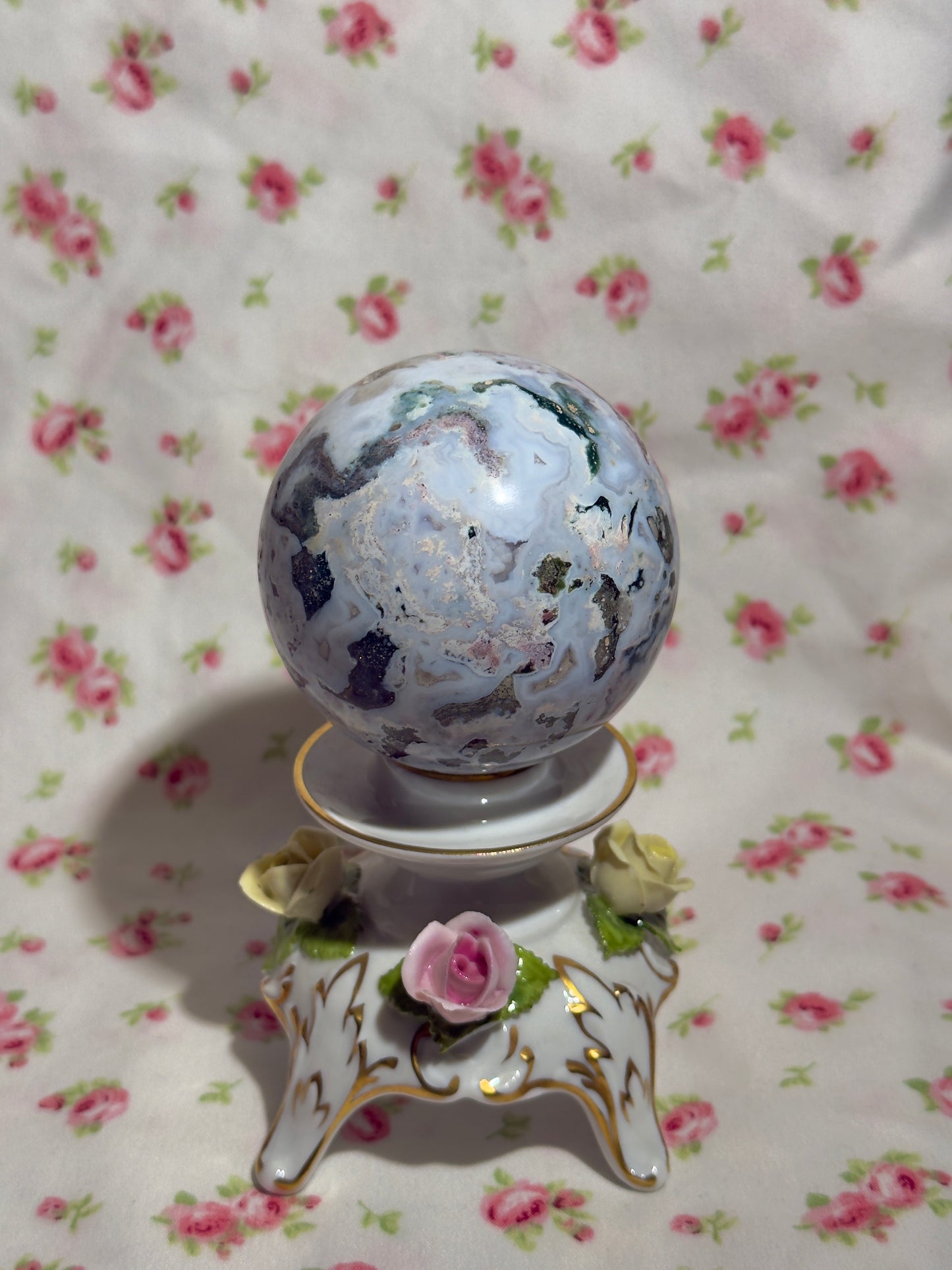 Baby Blue Cosmic Jasper Sphere