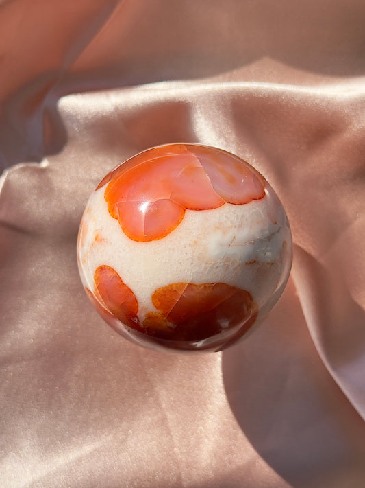 Orca x Carnelian Sphere with Pink