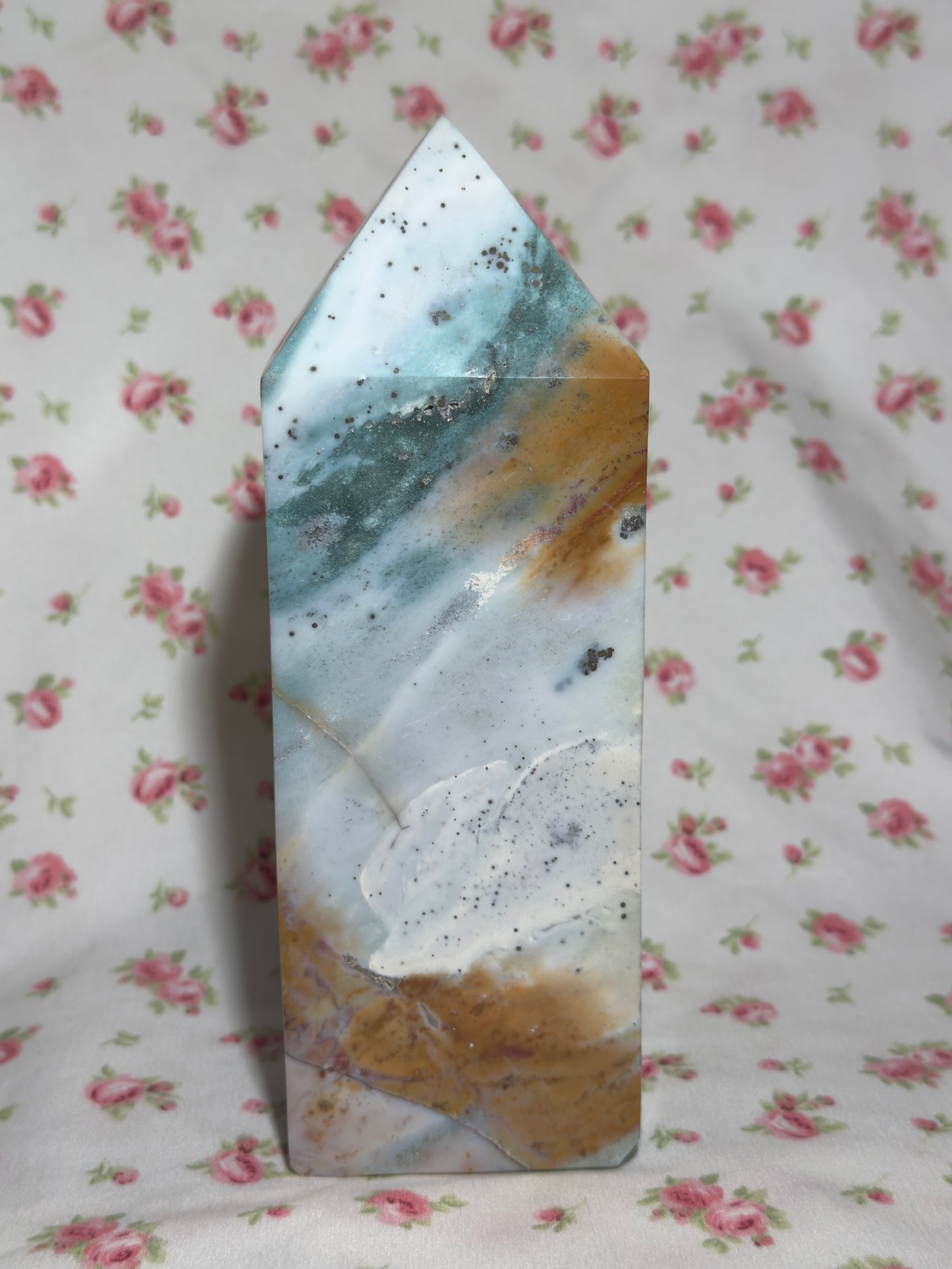 Pastel Pyrite & Sea Jasper Statement Tower