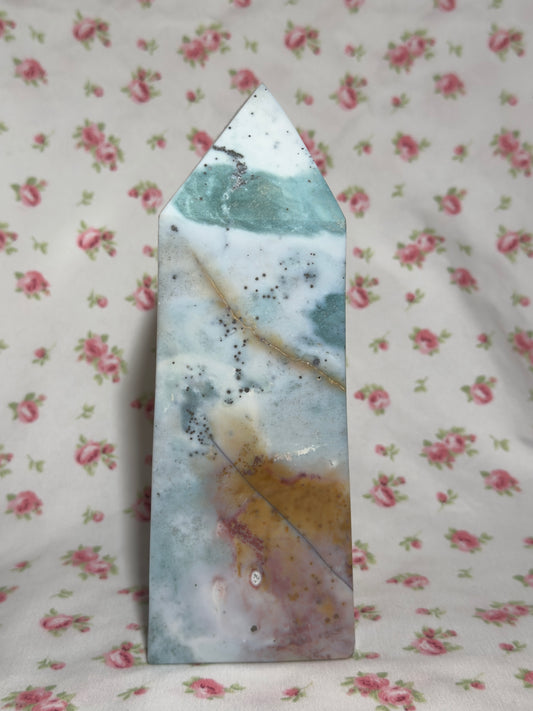 Pastel Pyrite & Sea Jasper Statement Tower