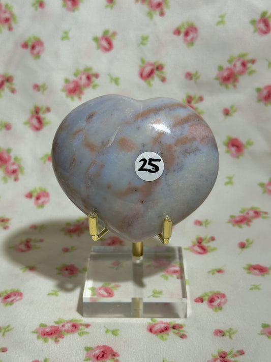 Pastel Blue and Pink sea Jasper Heart