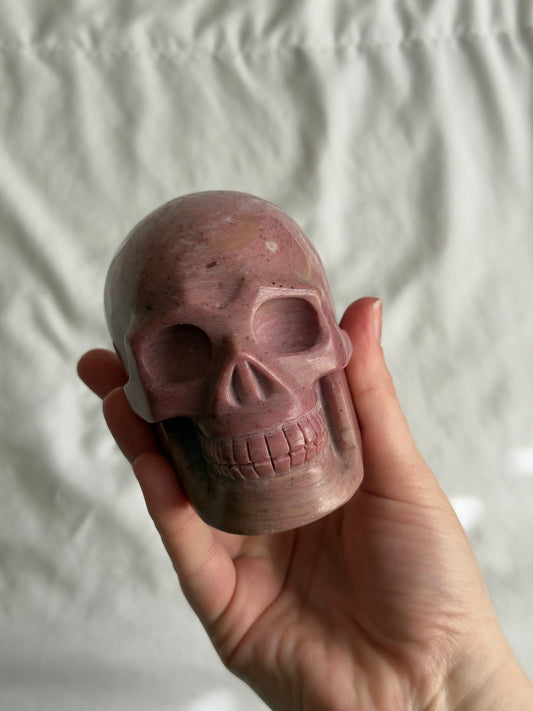 Pink Rhodonite Skull