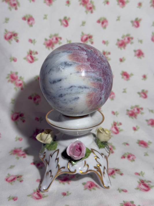 Pastel Pyrite-Included Sea Jasper Sphere