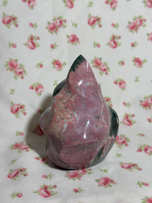 Pink & Green Sea Jasper Flame