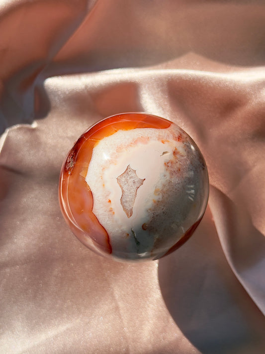 Orca x Carnelian Sphere with Pink