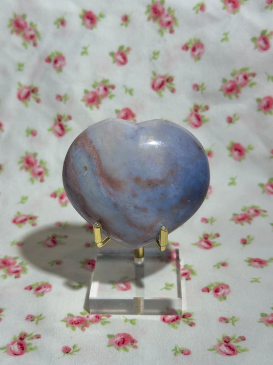 Pastel Blue and Pink sea Jasper Heart