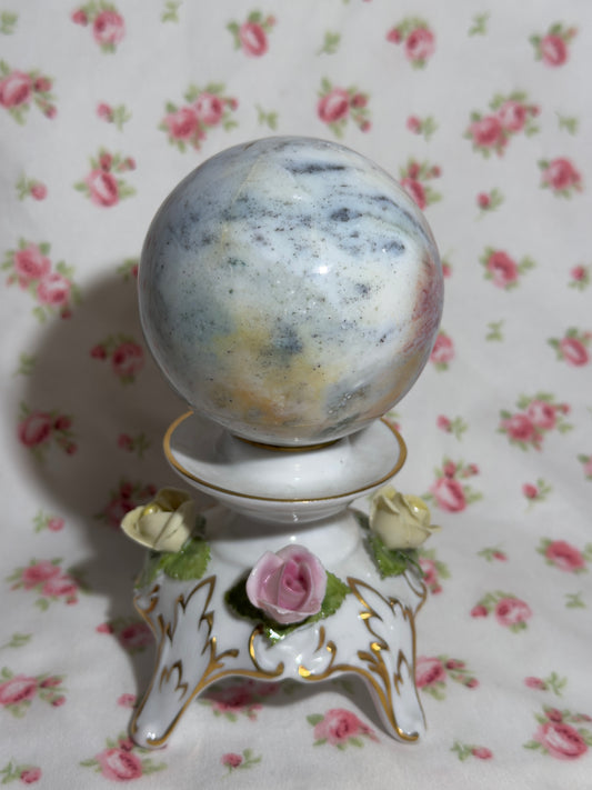 Pastel Pyrite-Included Sea Jasper Sphere