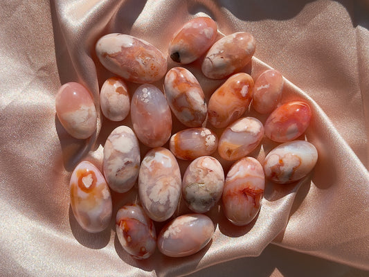Carnelian Flower Agate Tumbles