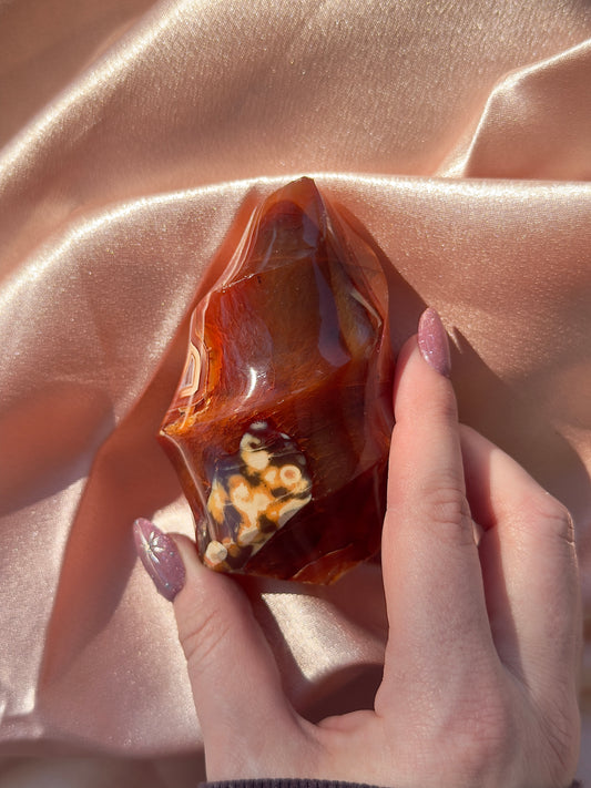 Raspberry Pink Carnelian Flame