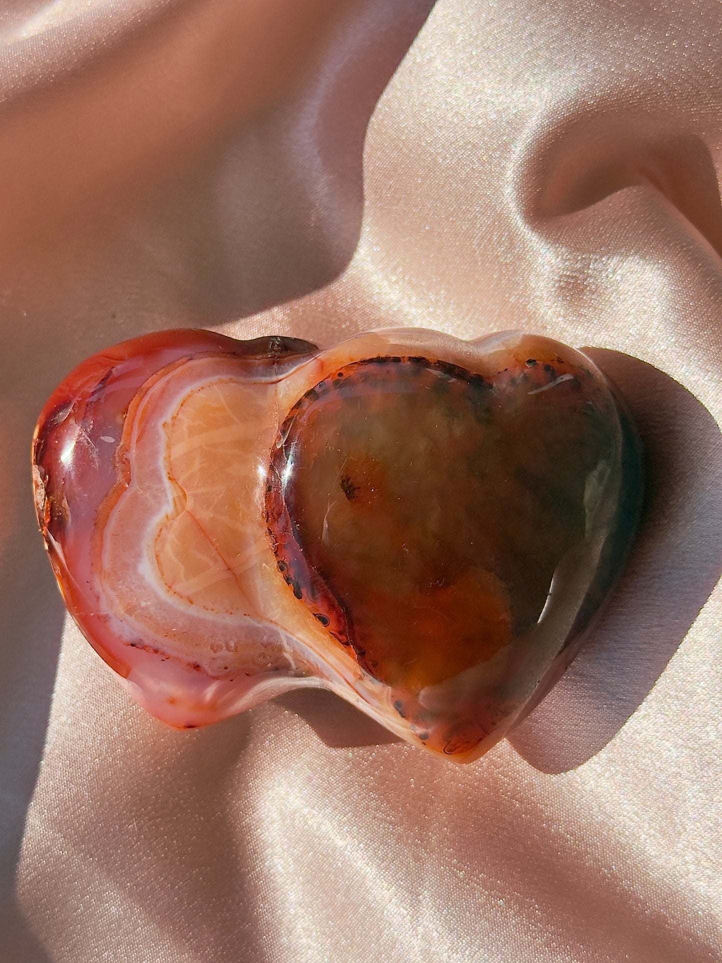 Cheetah Carnelian Double Hearts