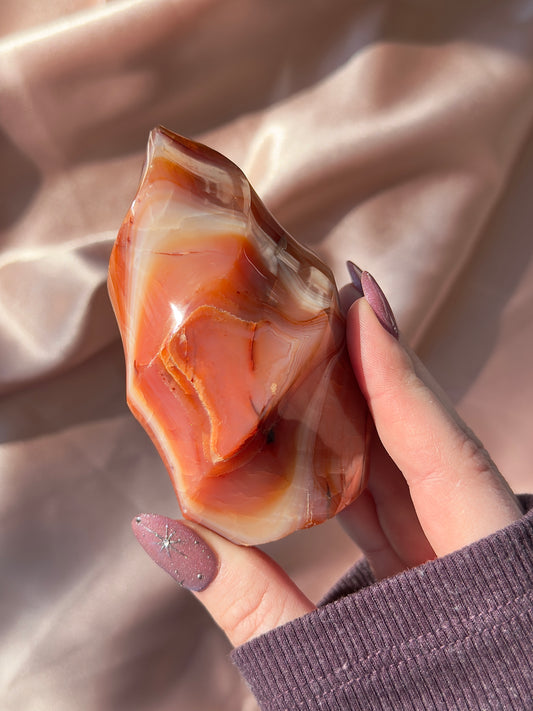 Raspberry Pink Carnelian Flame