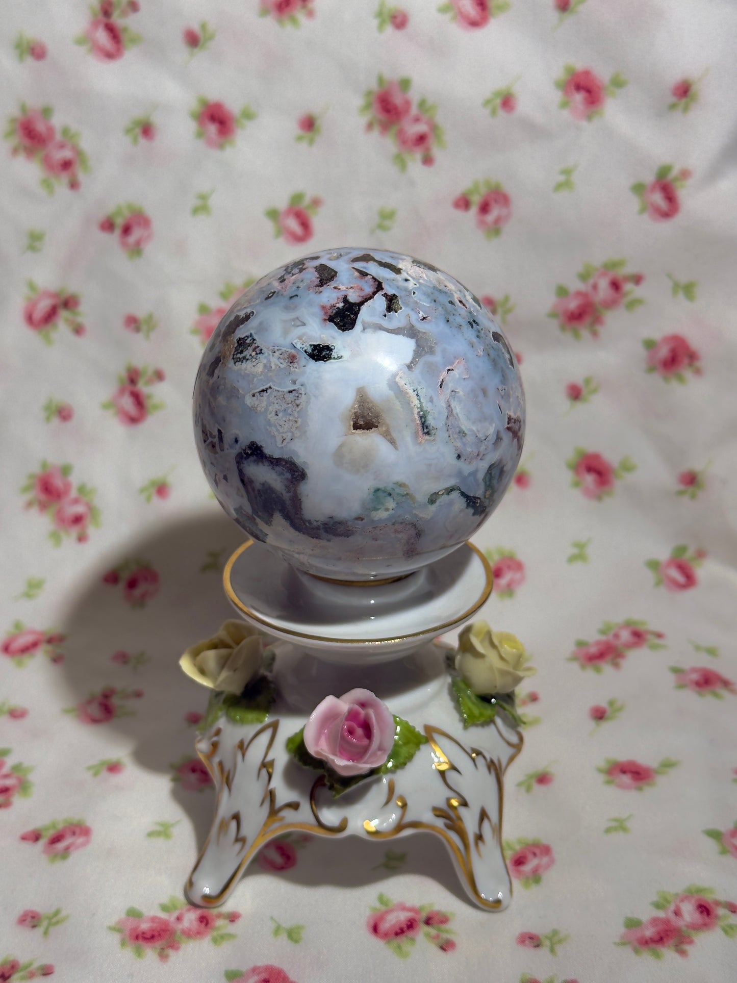 Baby Blue Cosmic Jasper Sphere