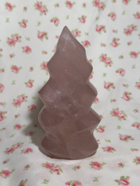 Rainbow Star Rose Quartz Flame