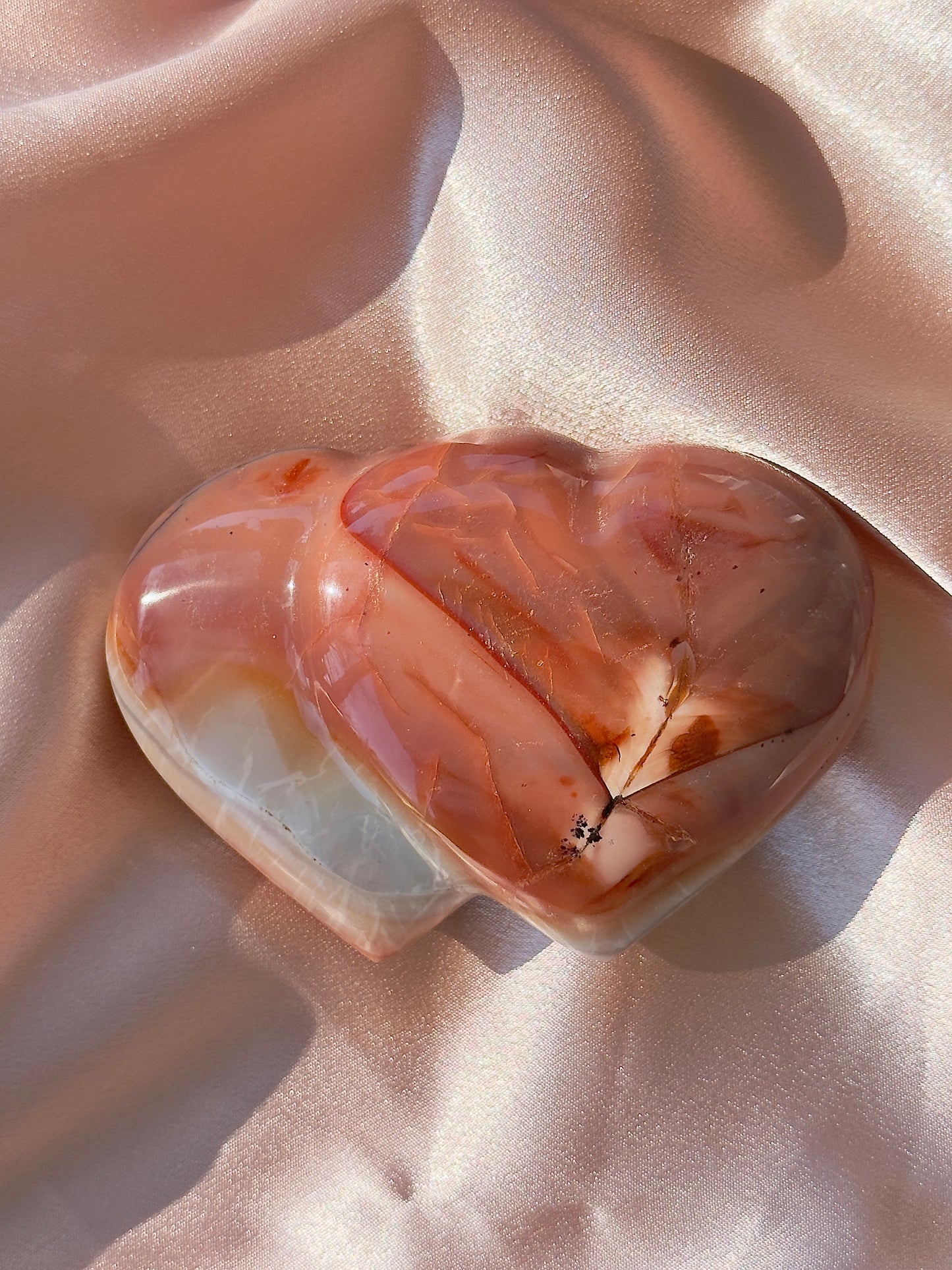 Peachy Carnelian Double Hearts